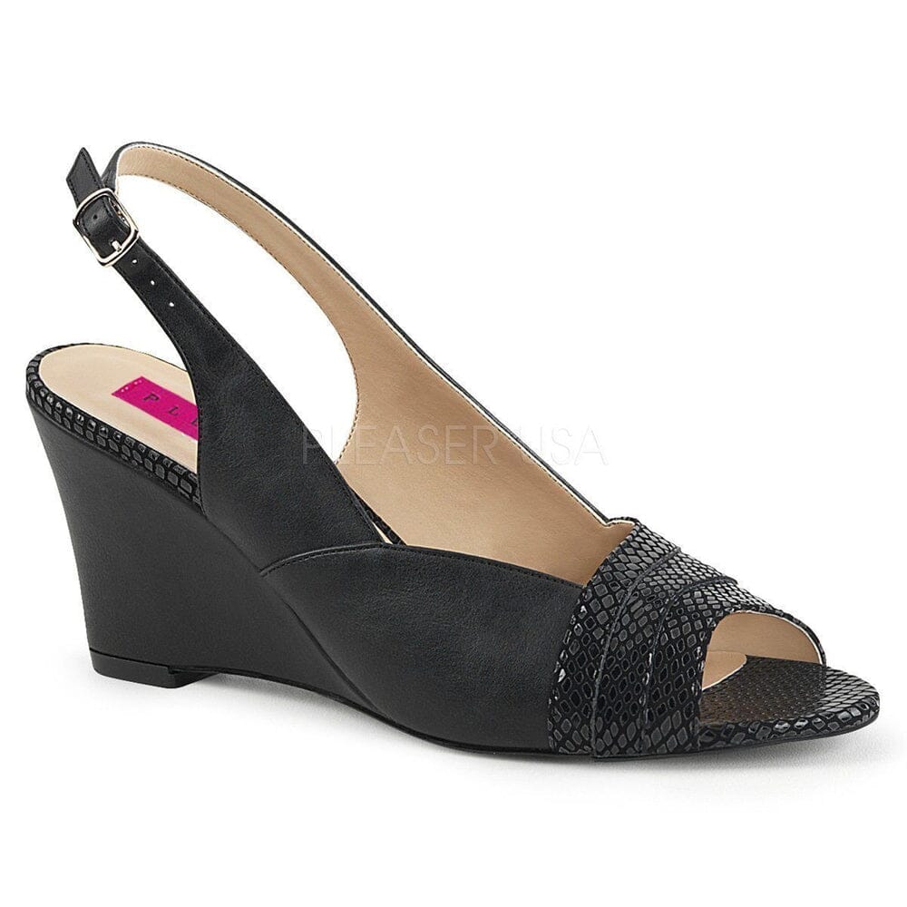 SS-KIMBERLY-01SP Wedge | Black Faux Leather-Footwear-Pleaser Brand-Black-13-Faux Leather-SEXYSHOES.COM