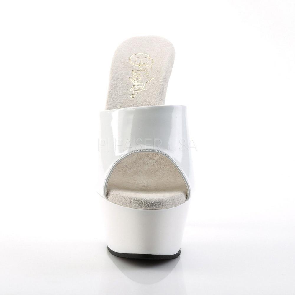SS-KISS-201 Platform Slide | White Patent-Footwear-Pleaser Brand-White-13-Patent-SEXYSHOES.COM