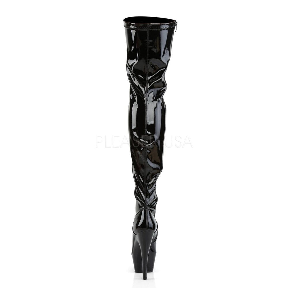SS-KISS-3000 Platform Boot | Black Patent-Footwear-Pleaser Brand-Black-10-Patent-SEXYSHOES.COM