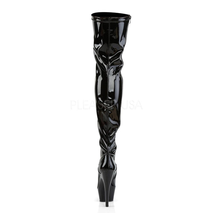 SS-KISS-3000 Platform Boot | Black Patent-Footwear-Pleaser Brand-Black-10-Patent-SEXYSHOES.COM