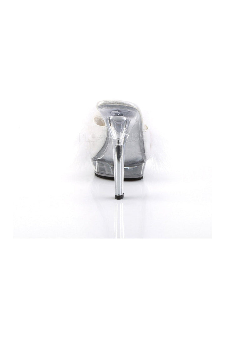 LIP-101-8 Mule | Clear Genuine Satin-Fabulicious-Slides-SEXYSHOES.COM