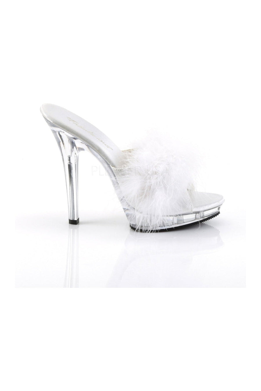 Fabulicious LIP-101-8 Mule in Clear Satin