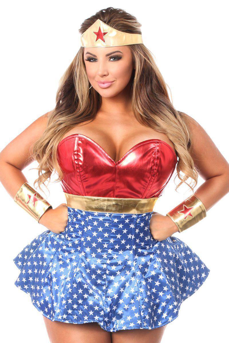 Daisy Brand SS Lavish 3 PC Superhero Corset Dress Costume in Multi  from SexyShoes.com
