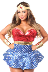 Daisy Brand SS Lavish 3 PC Superhero Corset Dress Costume in Multi  from SexyShoes.com