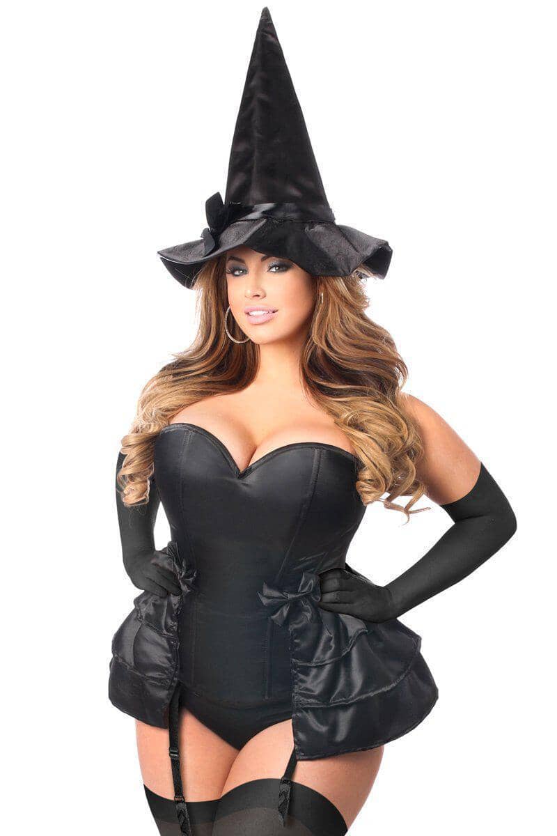 SS-Lavish 4 PC Midnight Witch Corset Costume-Costumes-Daisy Brand-S-SEXYSHOES.COM