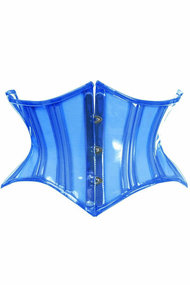 Daisy Corsets Lavish Clear Blue Curvy Cut Mini Cincher Corset in Clear  from SexyShoes.com