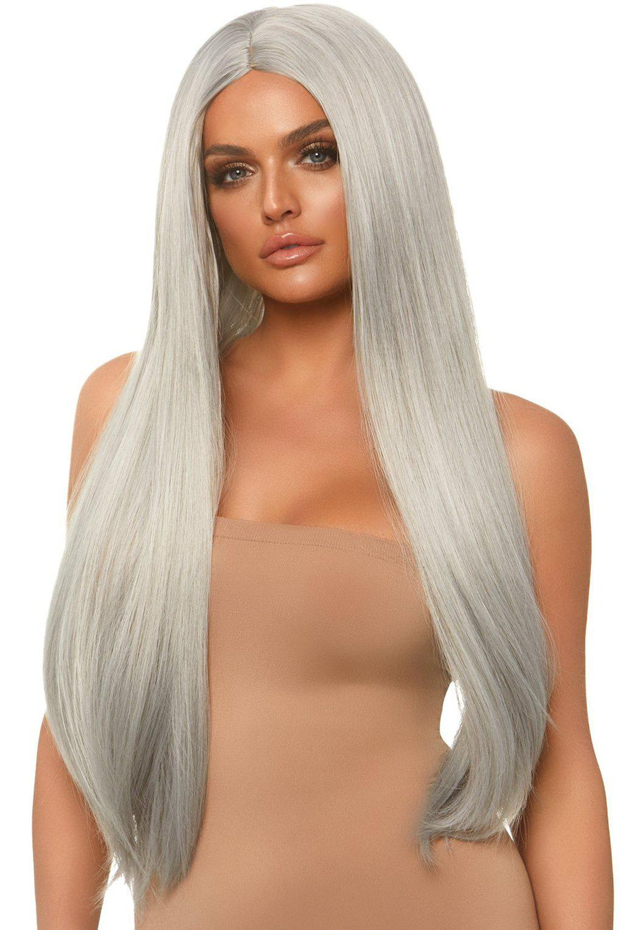 Leg Avenue Long Straight Center Part Wig in Grey  from SexyShoes.com