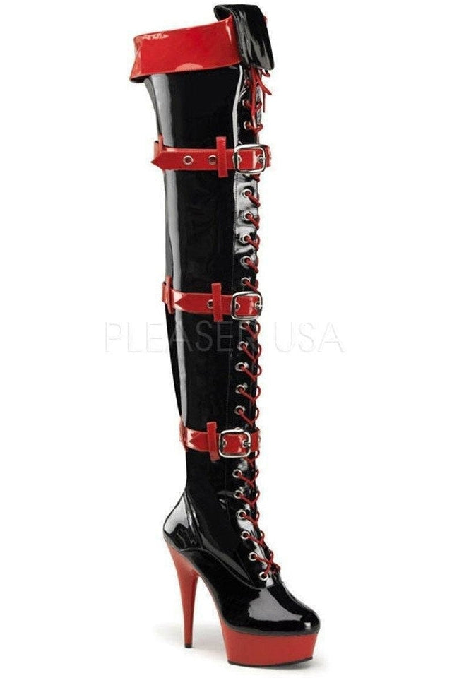 Pleaser Brand SS MEDIC 3028 Thigh Boot in Black Patent from SexyShoes.com