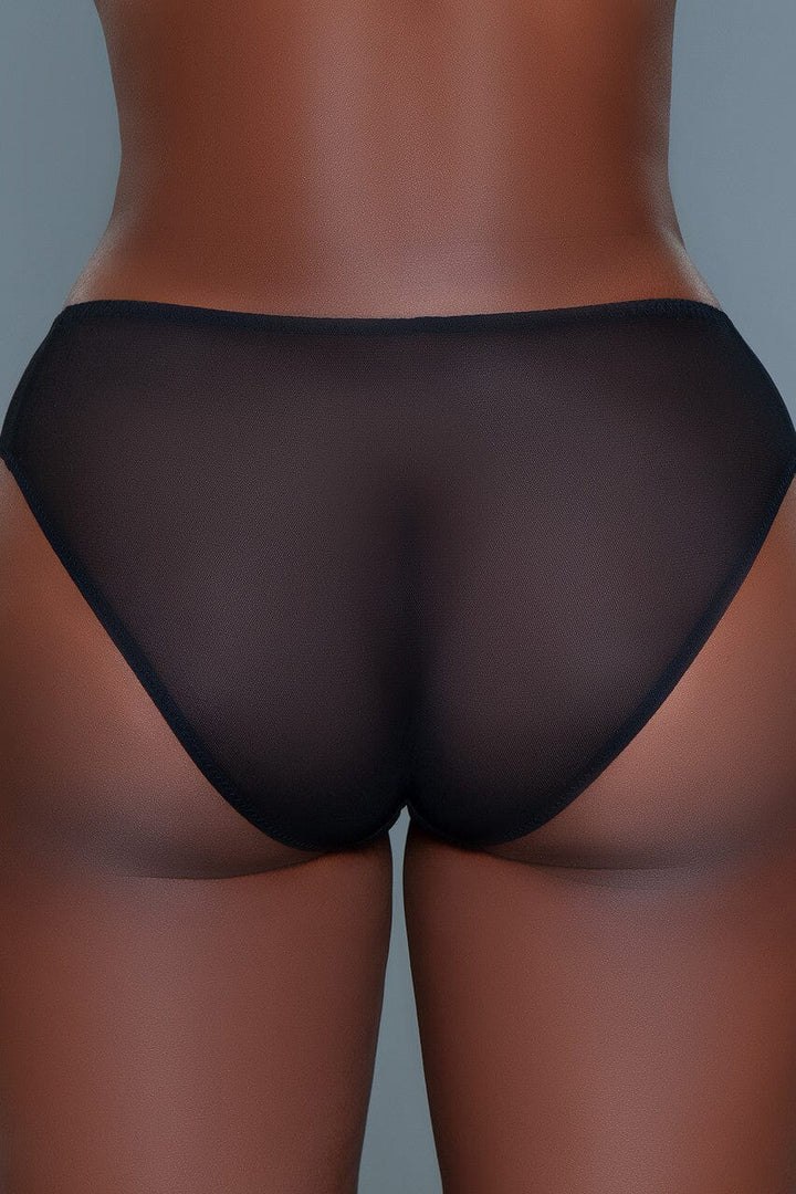 Mid-Rise Embroidered Mesh Panty