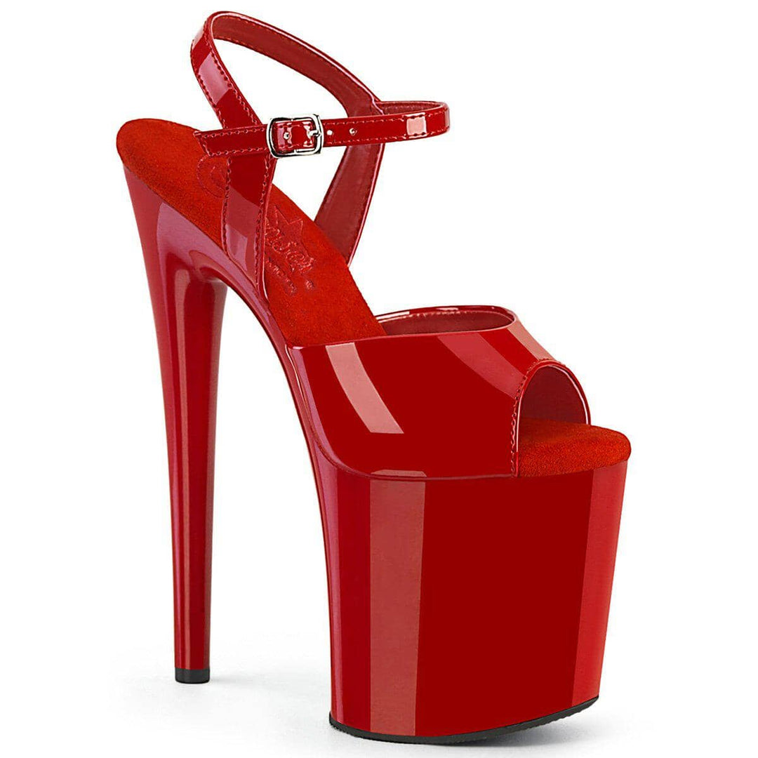 SS-NAUGHTY-809 Sandal | Red Patent-Footwear-Pleaser Brand-Red-10-Patent-SEXYSHOES.COM