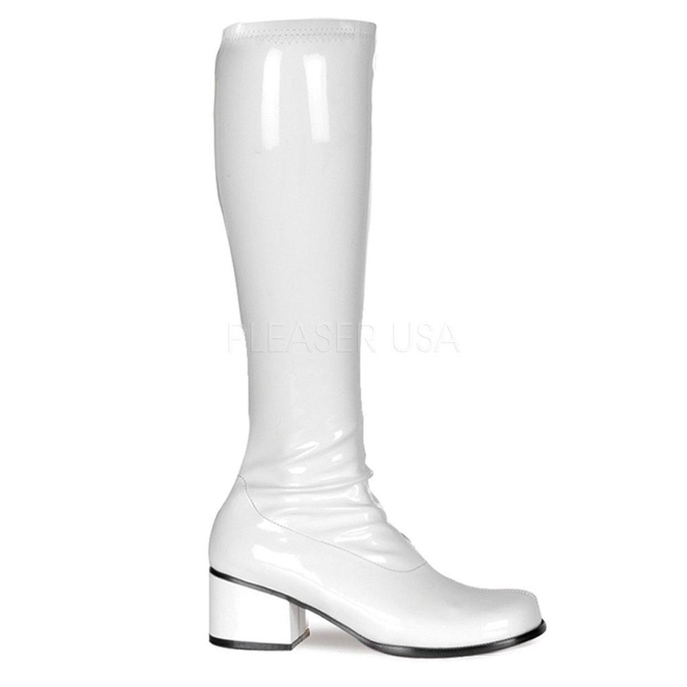 SS-RETRO-300 Go Go Boot | White Patent-Footwear-Pleaser Brand-White-10-Patent-SEXYSHOES.COM
