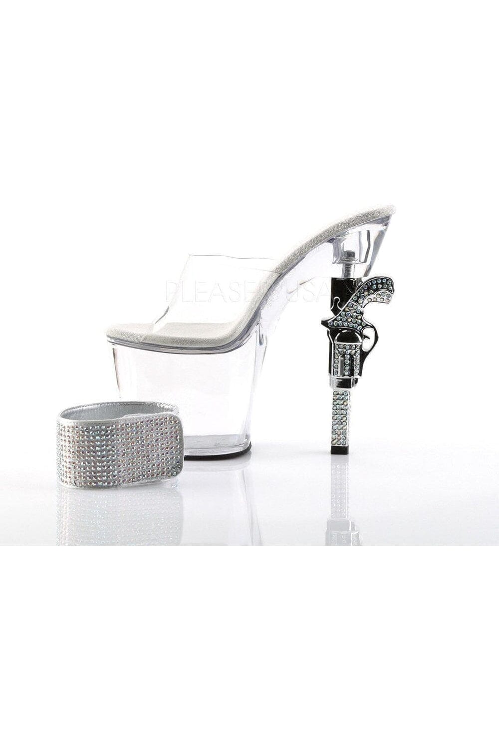 REVOLVER-712 Platform Sandal | Clear Vinyl-Pleaser-Sandals-SEXYSHOES.COM