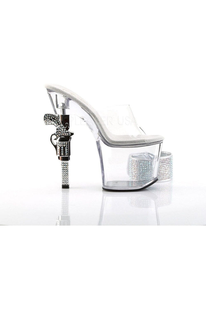 REVOLVER-712 Platform Sandal | Clear Vinyl-Pleaser-Sandals-SEXYSHOES.COM