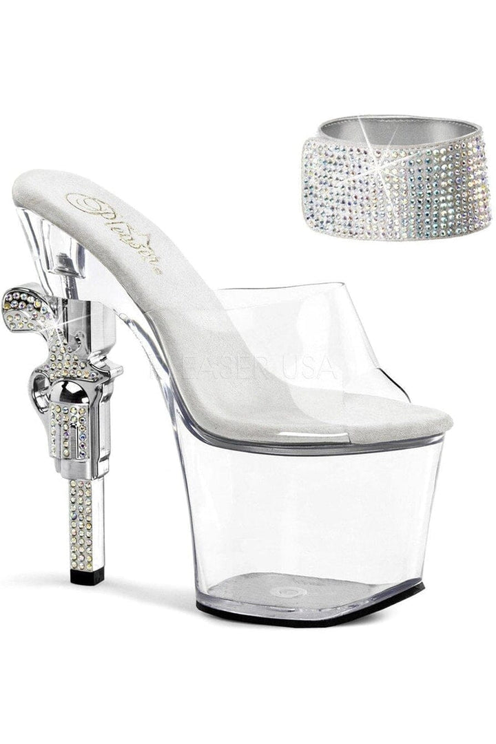 REVOLVER-712 Platform Sandal | Clear Vinyl-Pleaser-Clear-Sandals-SEXYSHOES.COM