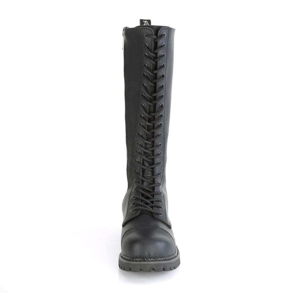 SS-RIOT-20 Black Vegan Leather Knee Boot-Footwear-Pleaser Brand-Black-14-Vegan Leather-SEXYSHOES.COM