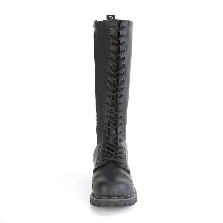 SS-RIOT-20 Black Vegan Leather Knee Boot
