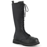 SS-RIOT-20 Black Vegan Leather Knee Boot