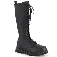 Pleaser Brand SS RIOT 20 Black Vegan Leather Knee Boot in Black Vegan Leather from SexyShoes.com