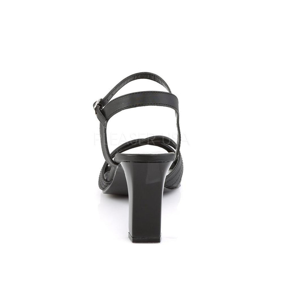 Pleaser Brand SS ROMANCE 313 Sandal in Black Faux Leather