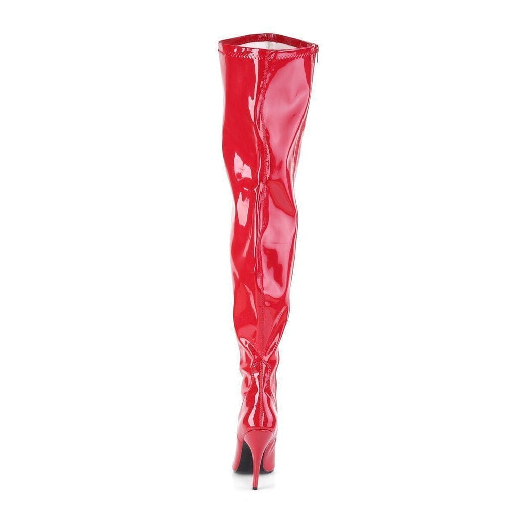 SS-SEDUCE-3000WC Wide Calf Boot | Red Patent-Footwear-Pleaser Brand-Red-9-Patent-SEXYSHOES.COM