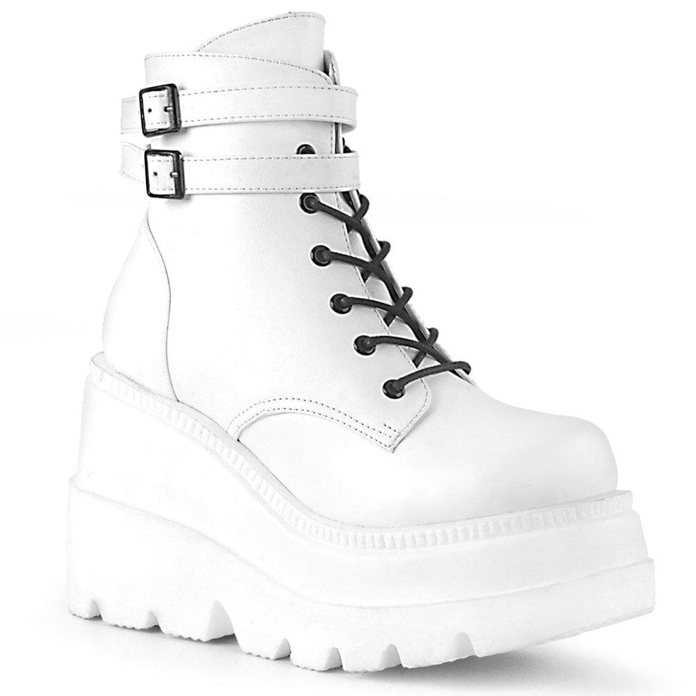 SS-SHAKER-52 Ankle Boot | White Faux Leather-Footwear-Pleaser Brand-White-9-Faux Leather-SEXYSHOES.COM