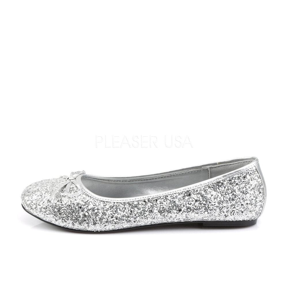 SS-STAR-16G Flat | Silver Glitter-Footwear-Pleaser Brand-Silver-6-Glitter-SEXYSHOES.COM