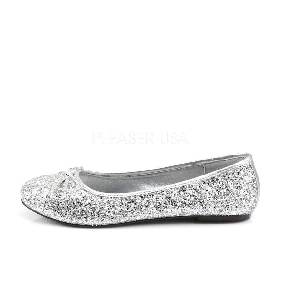 SS-STAR-16G Flat | Silver Glitter-Footwear-Pleaser Brand-Silver-6-Glitter-SEXYSHOES.COM