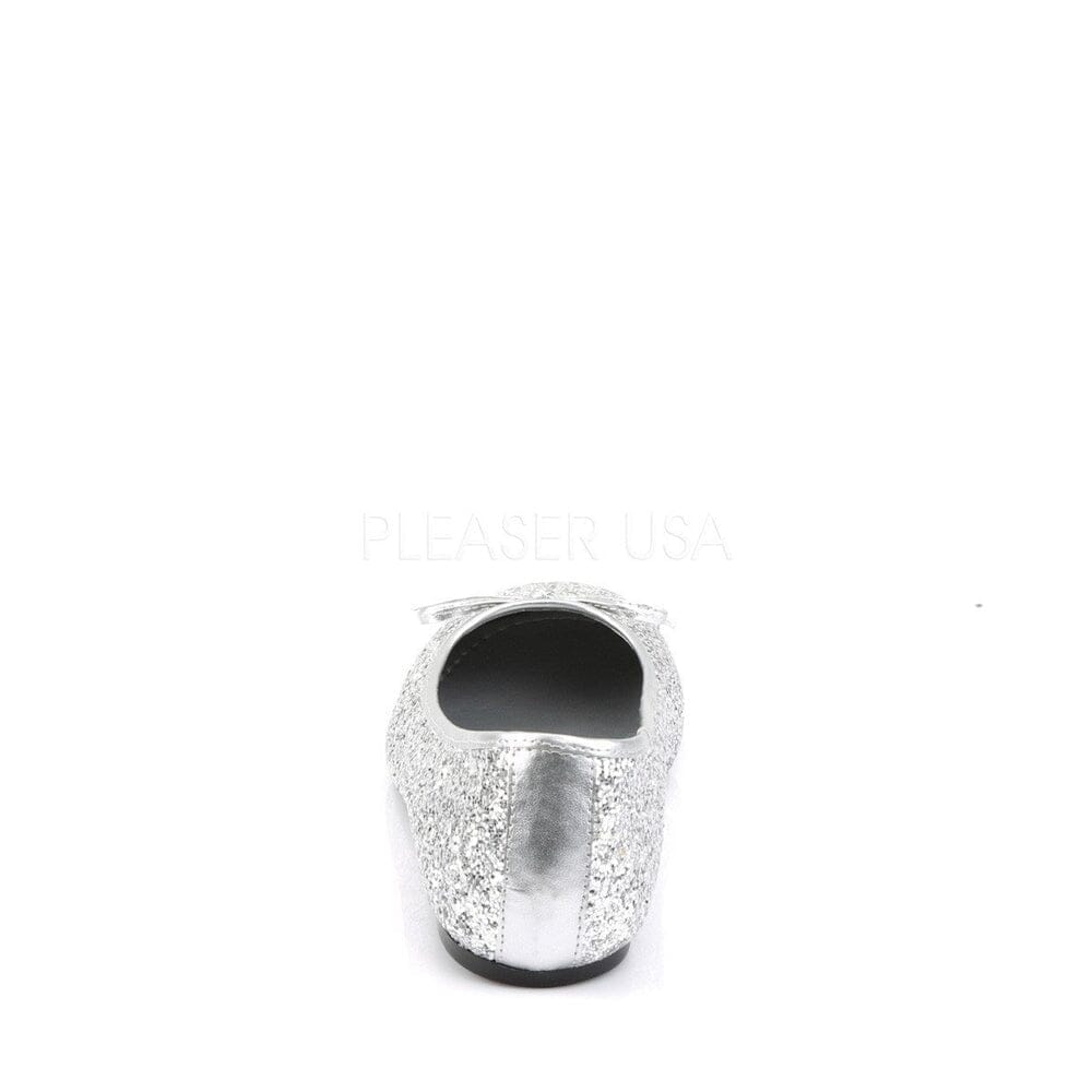 SS-STAR-16G Flat | Silver Glitter-Footwear-Pleaser Brand-Silver-6-Glitter-SEXYSHOES.COM
