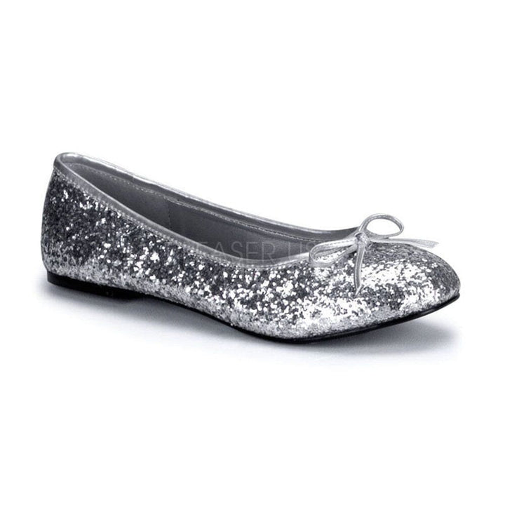 SS-STAR-16G Flat | Silver Glitter-Footwear-Pleaser Brand-Silver-6-Glitter-SEXYSHOES.COM