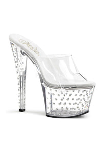Pleaser STARDUST-701 Platform Slide in Clear Vinyl from SexyShoes.com