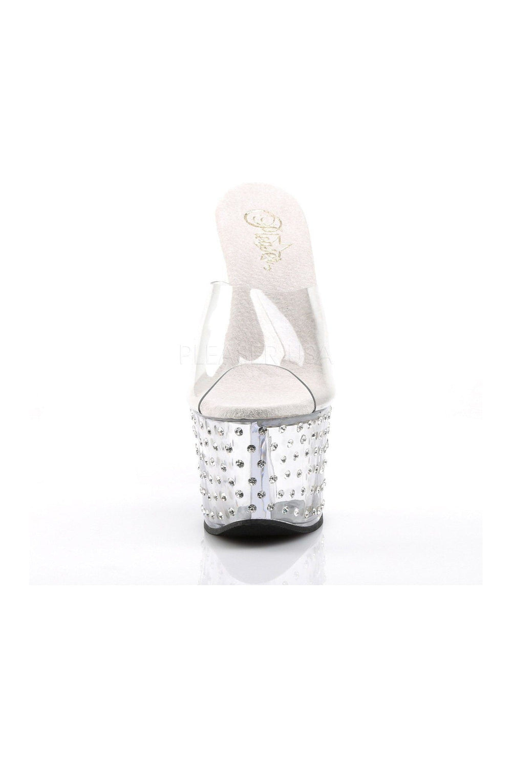 Pleaser STARDUST-701 Platform Slide in Clear Vinyl