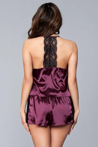 BeWicked Satin Sleepwear Set in Purple 
