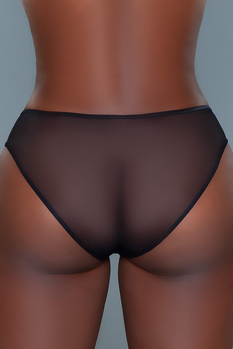 BeWicked Sheer Mesh Black Panty in Black 
