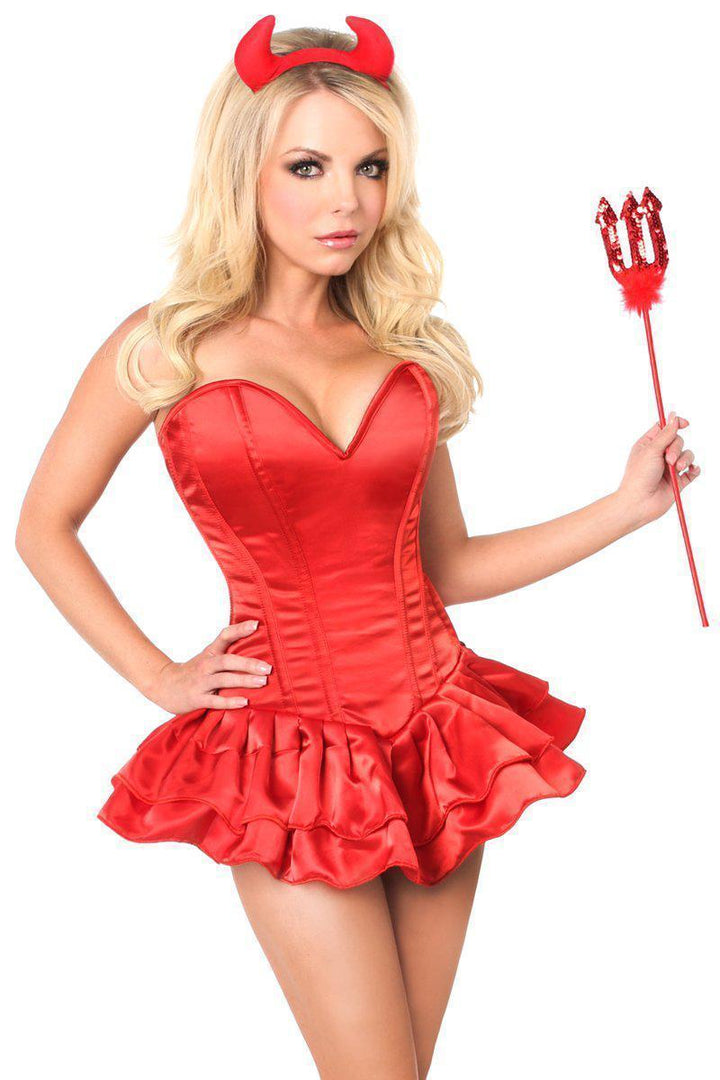 SS-Top Drawer Plus Size Delicious Devil Corset Dress Costume-Costumes-Daisy Corsets Brand-Red-2XL-SEXYSHOES.COM