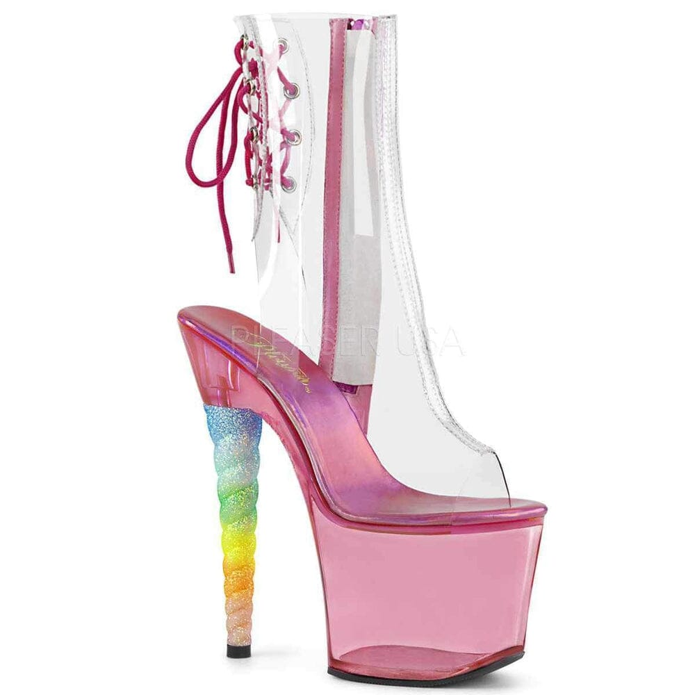 SS-UNICORN-1018C Platform Ankle Boot | Clear Vinyl-Footwear-Pleaser Brand-Clear-6-Vinyl-SEXYSHOES.COM