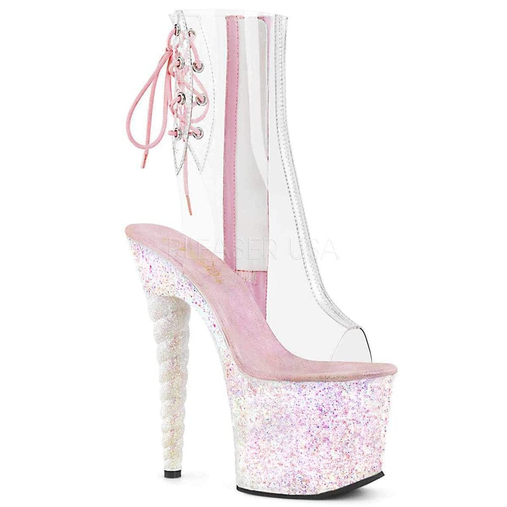 SS-UNICORN-1018C Platform Ankle Boot | Clear Vinyl-Footwear-Pleaser Brand-Clear-6-Vinyl-SEXYSHOES.COM