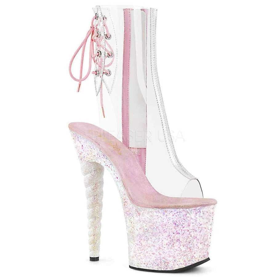 Pleaser Brand SS Unicorn 1018C Platform Ankle Boot in Clear Vinyl from SexyShoes.com
