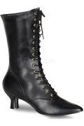 VICTORIAN-120 Ankle Boot | Black Faux Leather