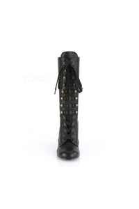 Pleaser Brand SS VIVIKA 205 Demonia Knee Boot in Black Faux Leather