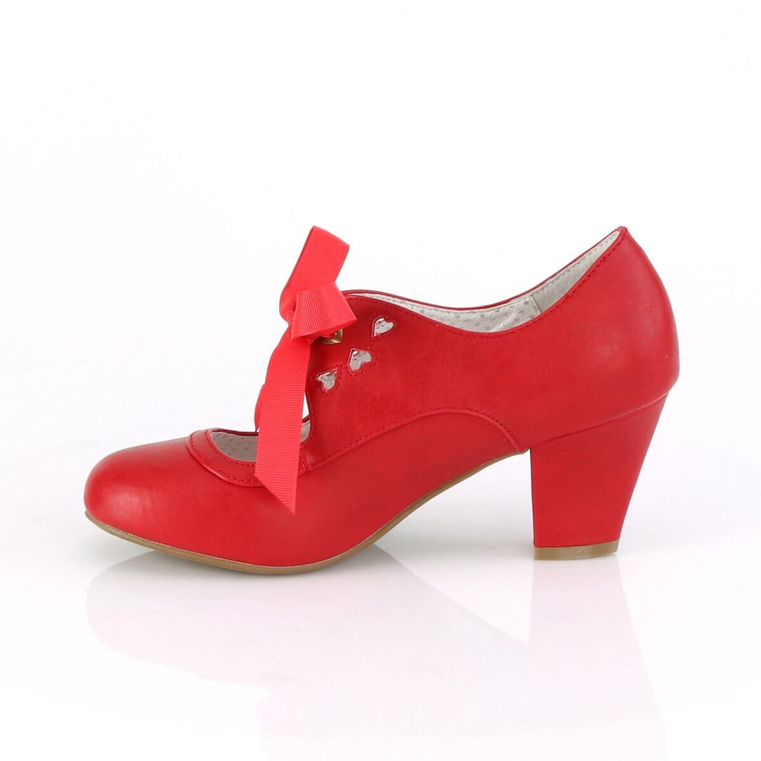 SS-WIGGLE-32 Pump | Red Faux Leather-Footwear-Pleaser Brand-Red-9-Faux Leather-SEXYSHOES.COM