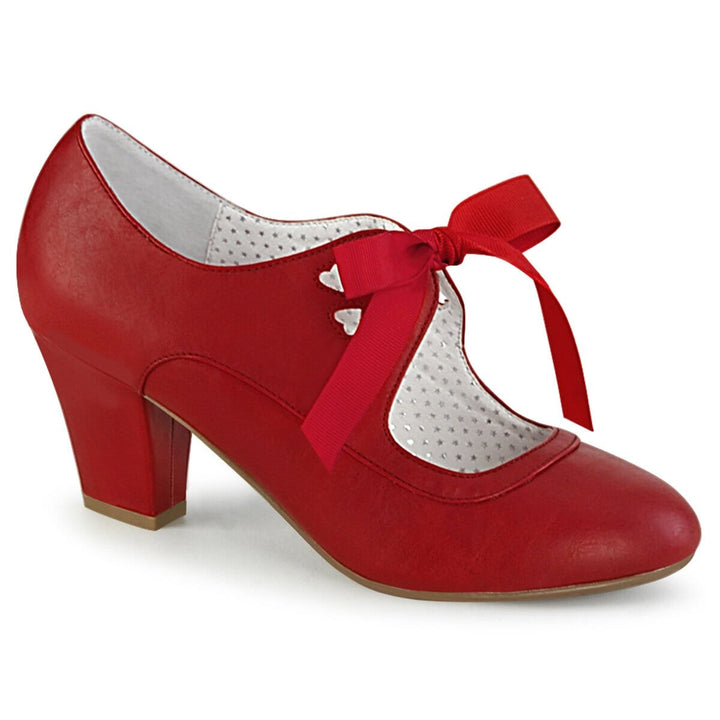 SS-WIGGLE-32 Pump | Red Faux Leather-Footwear-Pleaser Brand-Red-9-Faux Leather-SEXYSHOES.COM