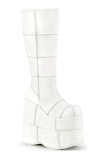 STACK-301 White Vegan Leather Knee Boot