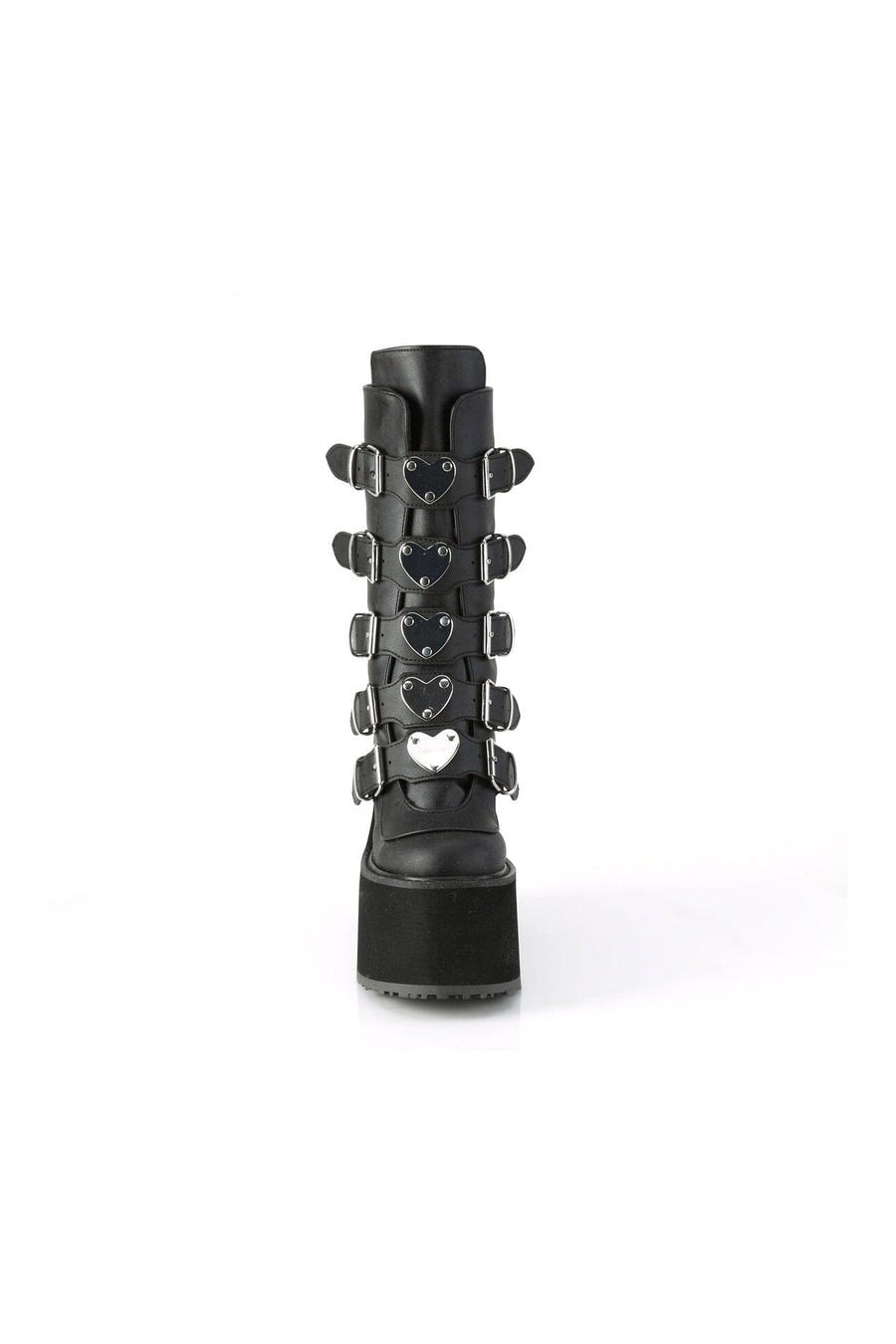 Demonia SWING-230 Black Vegan Leather Knee Boot in Black Vegan Leather