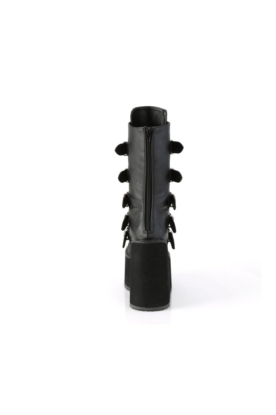 Demonia SWING-230 Black Vegan Leather Knee Boot in Black Vegan Leather