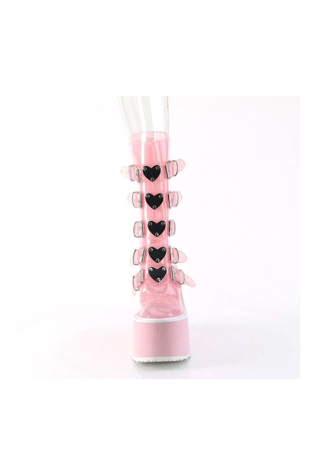 Demonia SWING-230C PInk Faux Leather Knee Boot in PInk Faux Leather