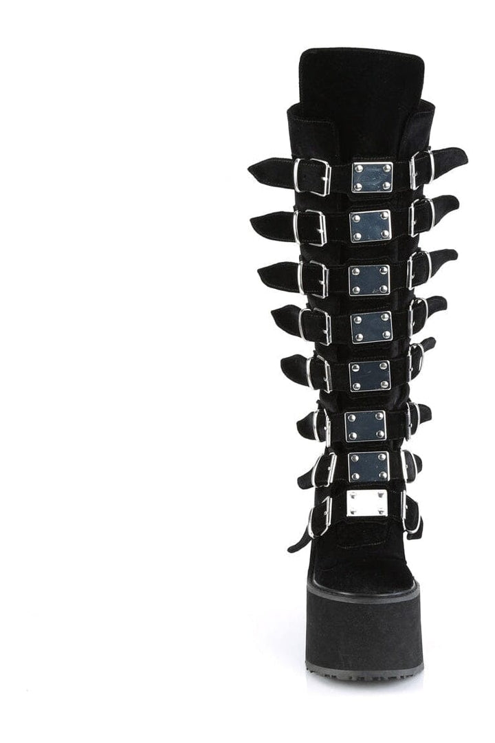 SWING-815 Black Vegan Suede Knee Boot