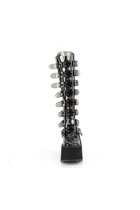 Demonia SWING-815C Black Smoke Knee Boot in Black Smoke