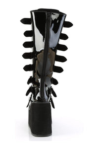 Demonia SWING-815WC Black Patent Knee Boot in Black Patent