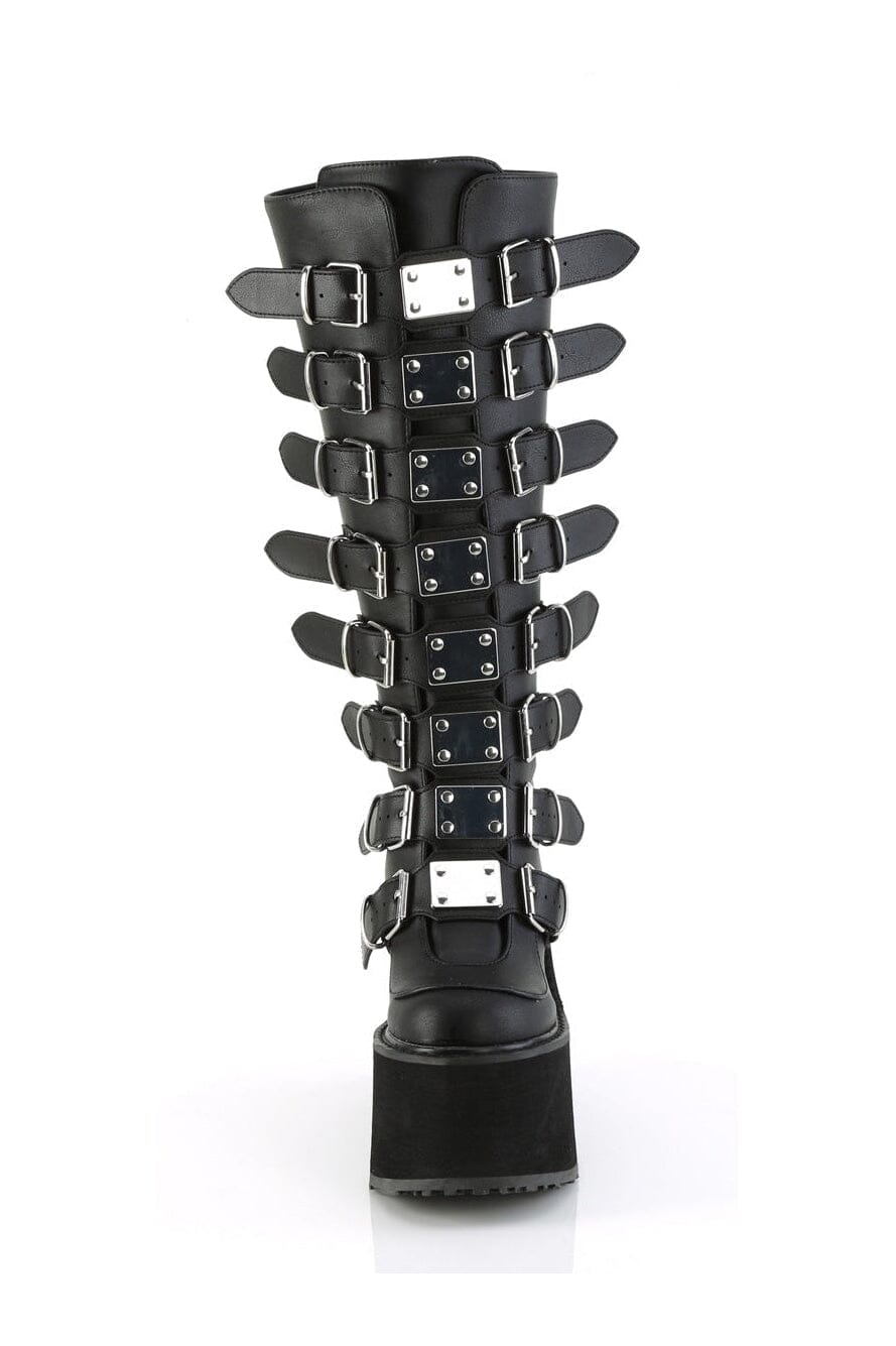 Demonia SWING-815WC Black Vegan Leather Knee Boot in Black Vegan Leather
