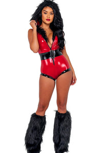 Roma Costumes Santa Honey Costume Bodysuit in Red 